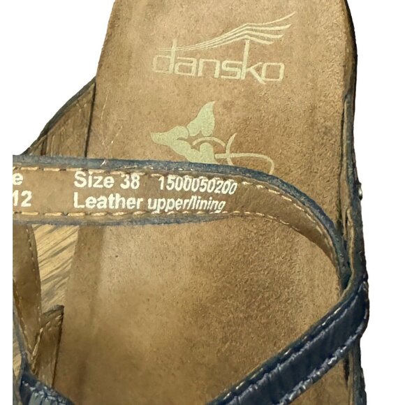 Dansko Jovie Blue Patent Leather Strappy Sandals Slingback Women's Size 7.5 - Picture 7 of 7